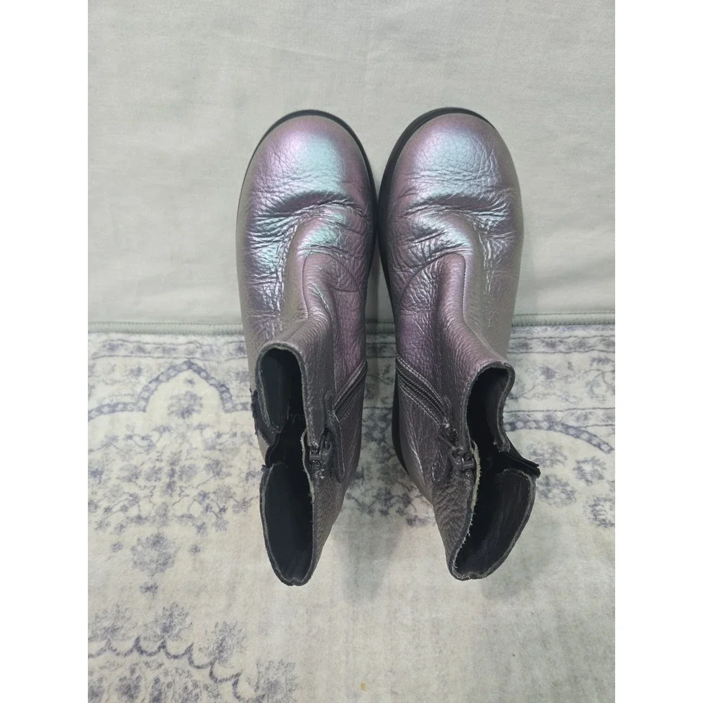 Camper Duet Kids‎ Iridescent Leather Side Zip Ankle Boots EUR 33 US 1.5 Penguin